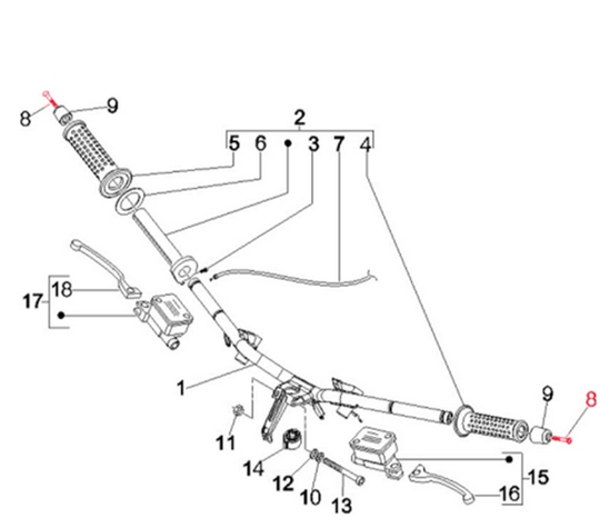 Vis poids du bras de suspension d’origine M6x55 mm, tête fraisée, PIAGGIO