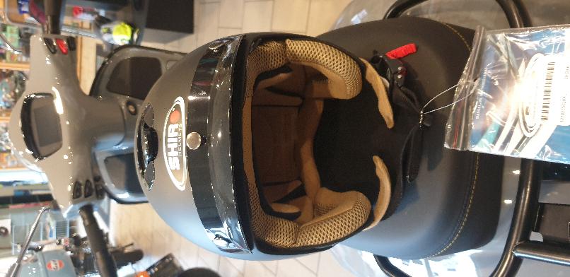 Casque Shiro jet, SH206, Vintage, noir, mat (M)