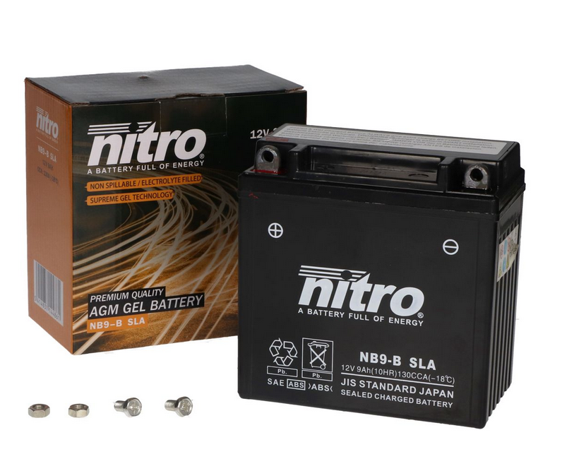 Batterie NITRO NB9-B 12V-9Ah (sans entretien, en gel)