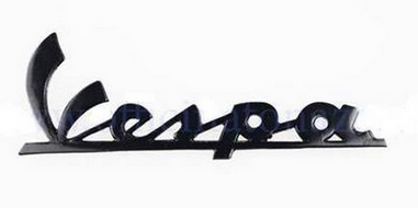 Insigne vespa tablier noir 127mm