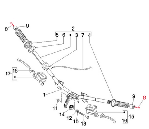 [271434] Vis poids du bras de suspension d’origine M6x55 mm, tête fraisée, PIAGGIO