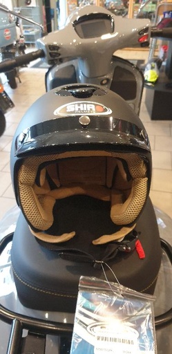 Casque Shiro jet, SH206, Vintage, noir, mat