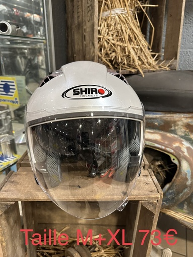 Casque Shiro SH414 jet blanc Avec Visière Solaire